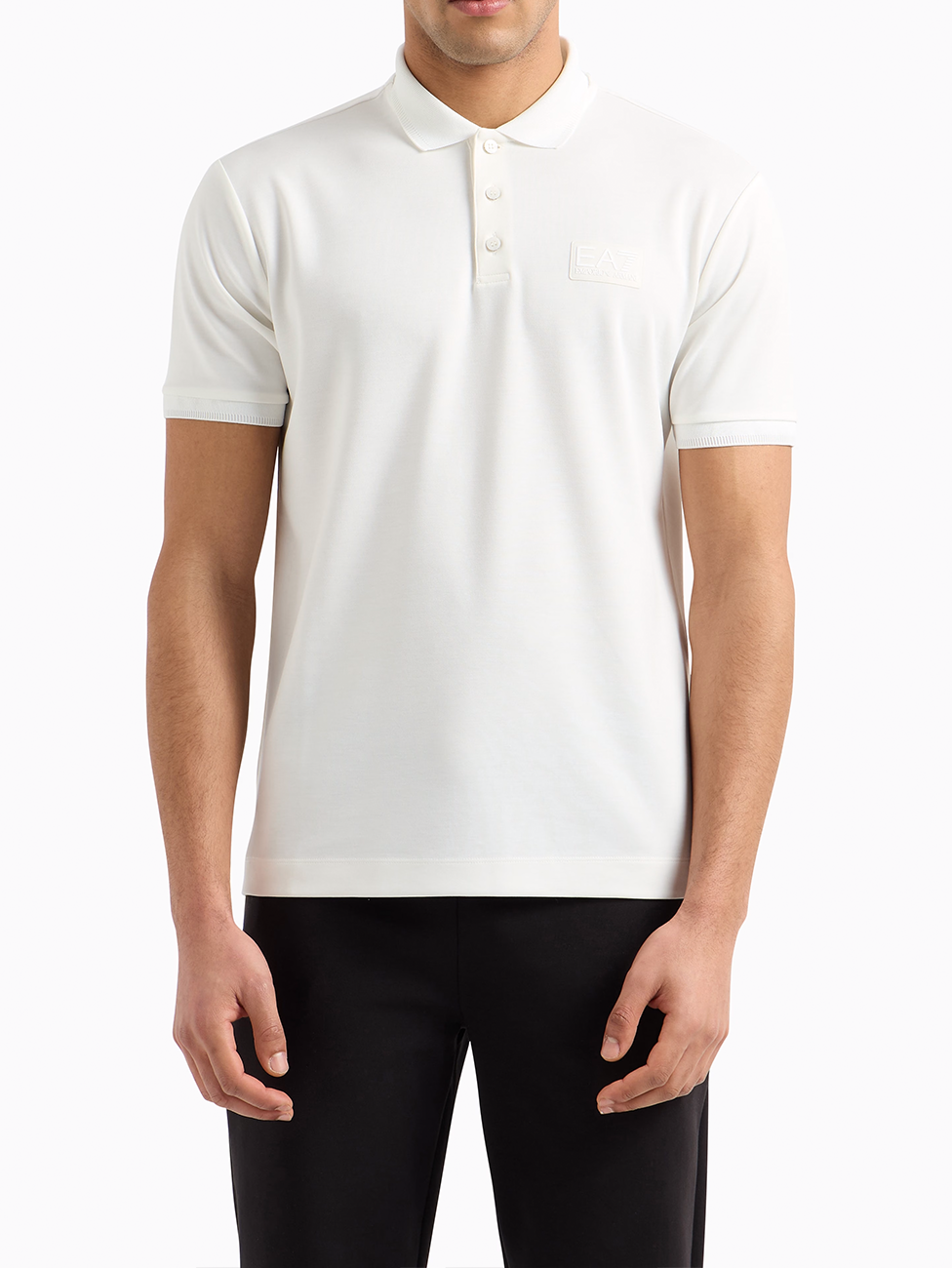 EA7 Lux Identity Modal-blend Polo Shirt