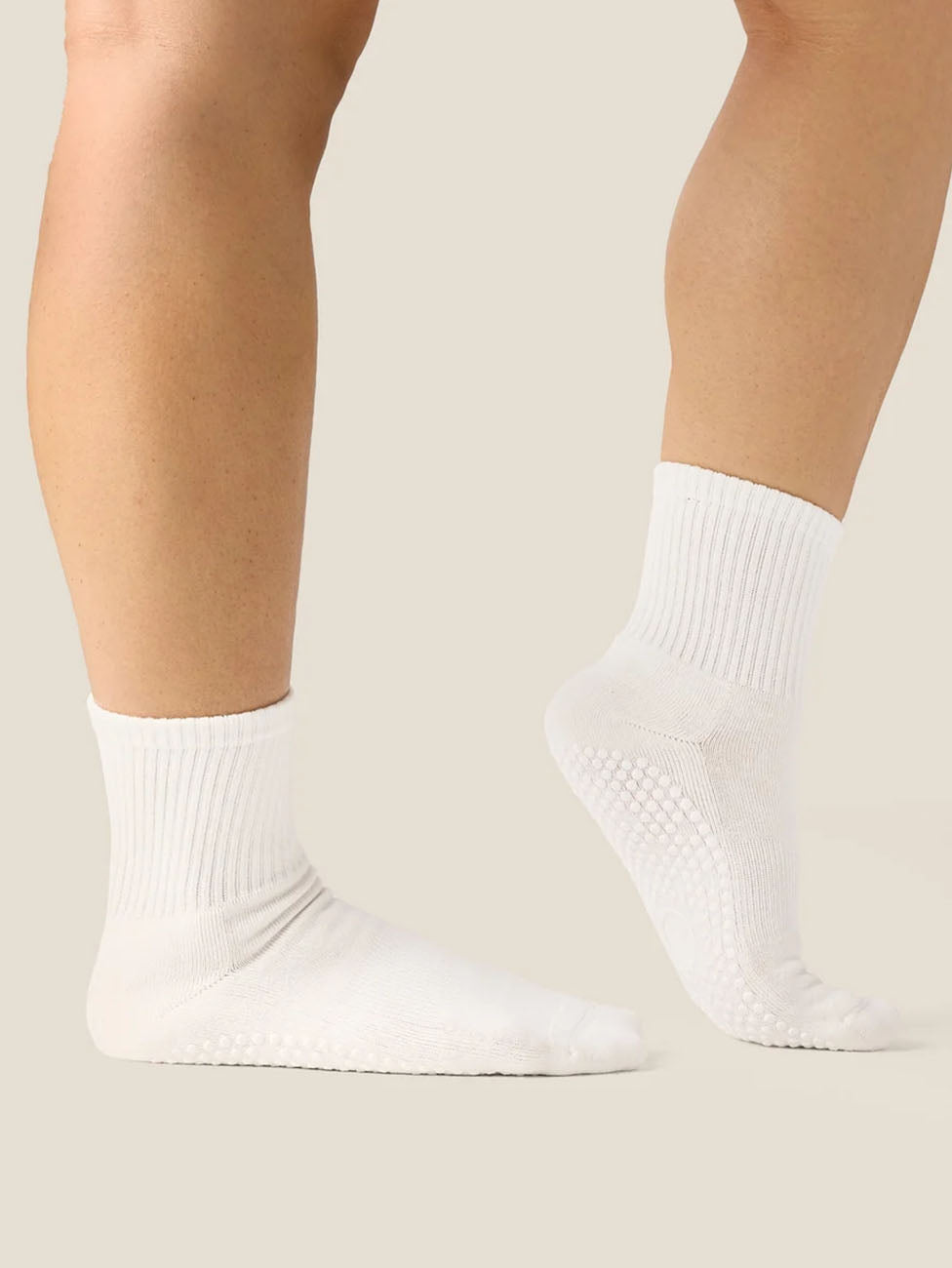 MoveActive Ivory Crew Grip Socks