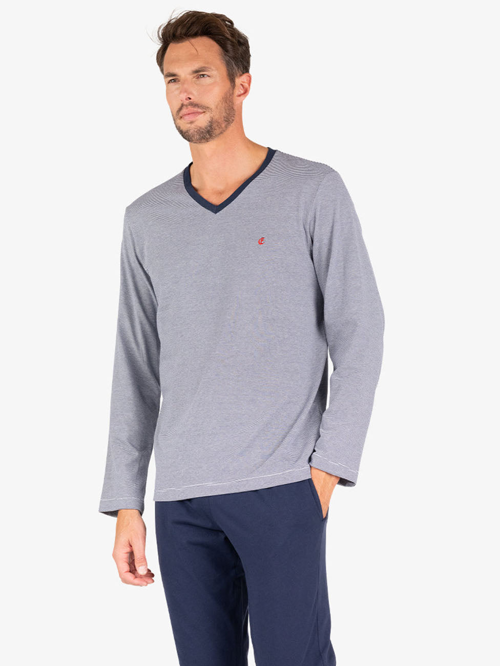 Eminence Men’s L’Intemporel V-Neck Long Pyjamas