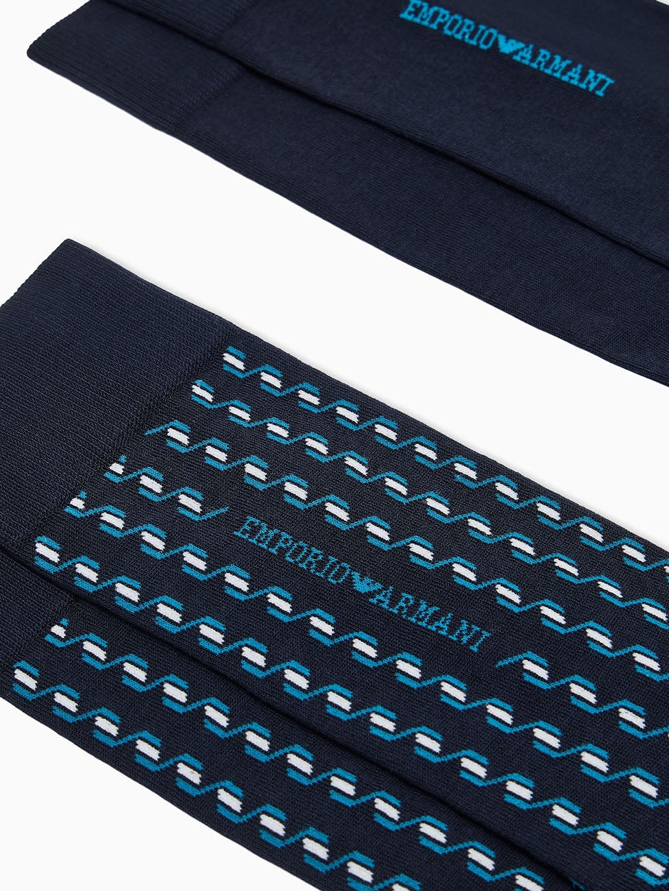 Emporio Armani Geometric Short Socks (Pack of 2)