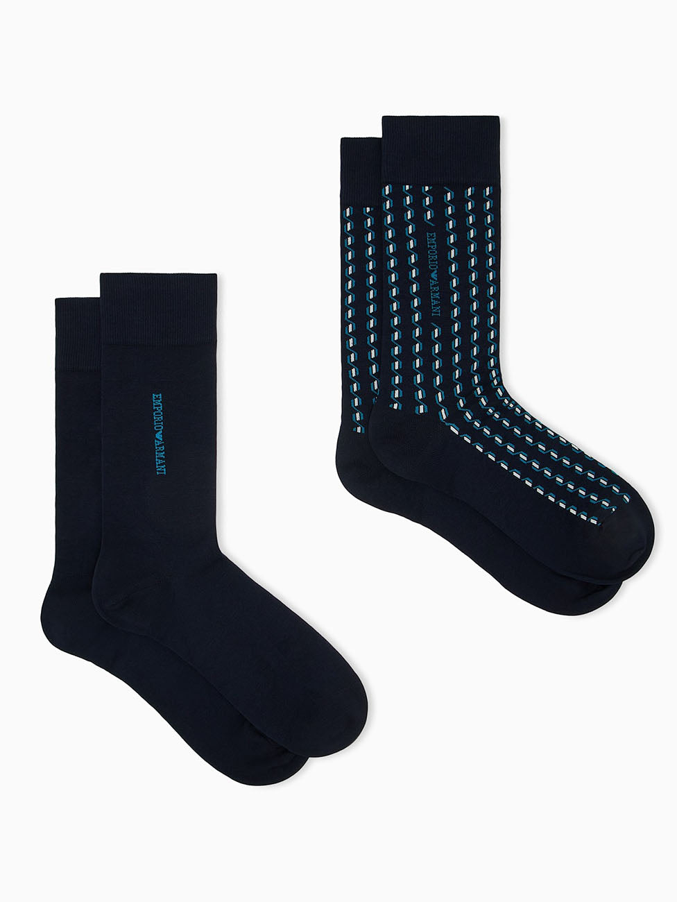 Emporio Armani Geometric Short Socks (Pack of 2)