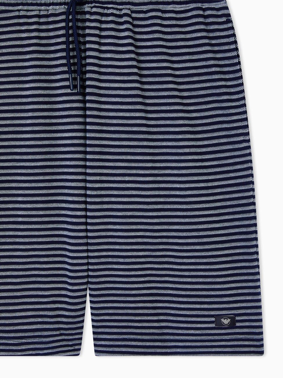 Emporio Armani Striped Knit Cotton Bermuda Shorts