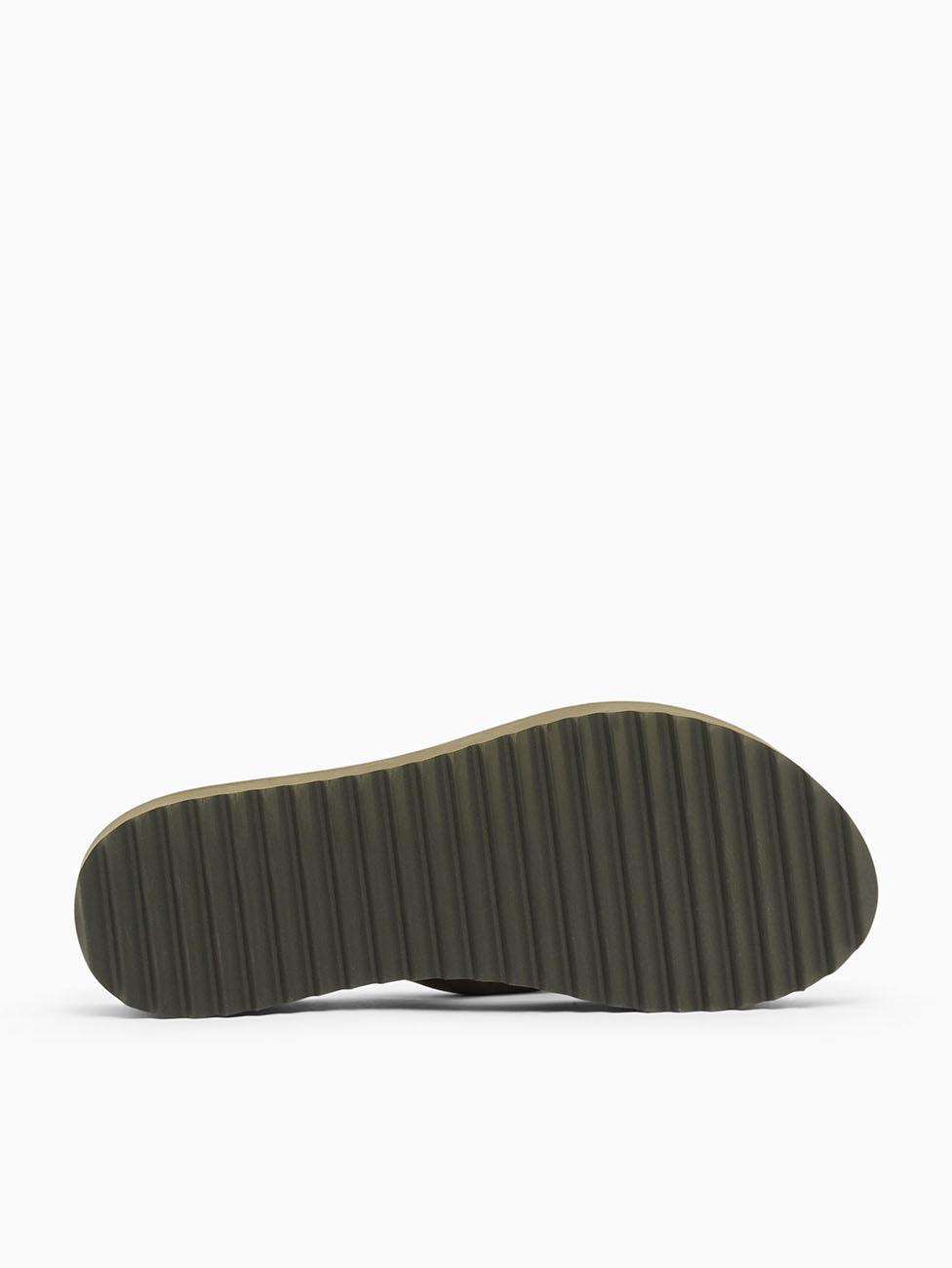 Emporio Armani Olive Green Rubber Wedge Flip Flops