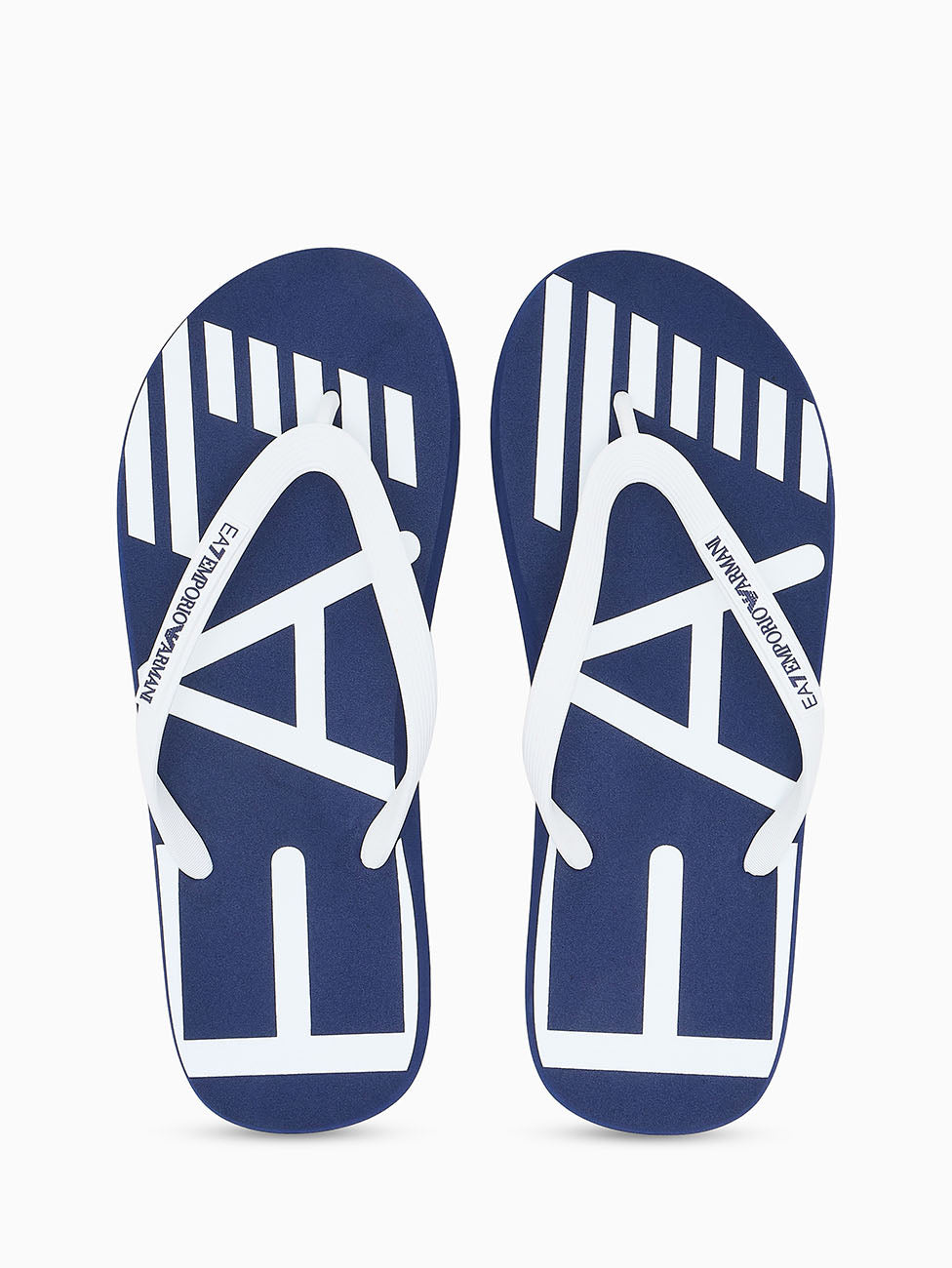 EA7 Medieval Blue Oversize Logo Flip Flops