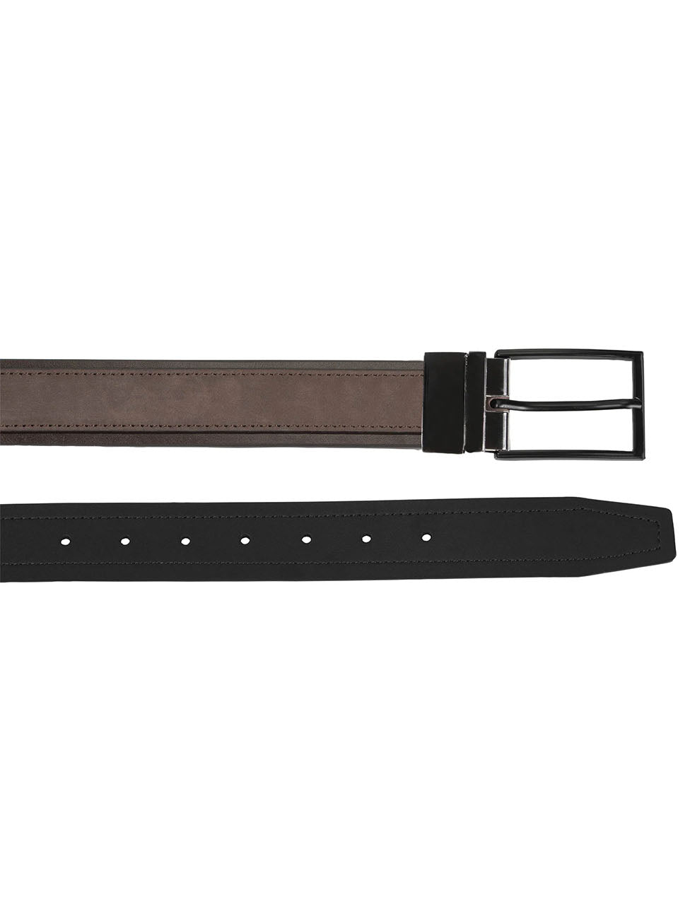Isotoner Black/Brown Two-Tone Men's Leather Belt
