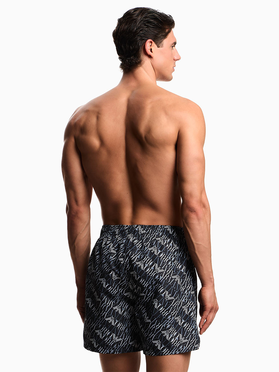 Emporio Armani Diagonal Logo Beach Shorts
