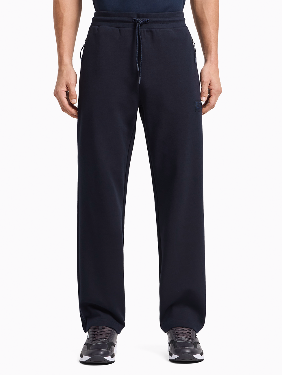 EA7 Lux Identity Cotton-Blend Interlock Trousers