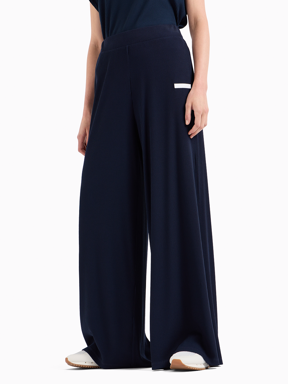 EA7 Costa Smeralda Stretch-Cotton Wide-Leg Trousers