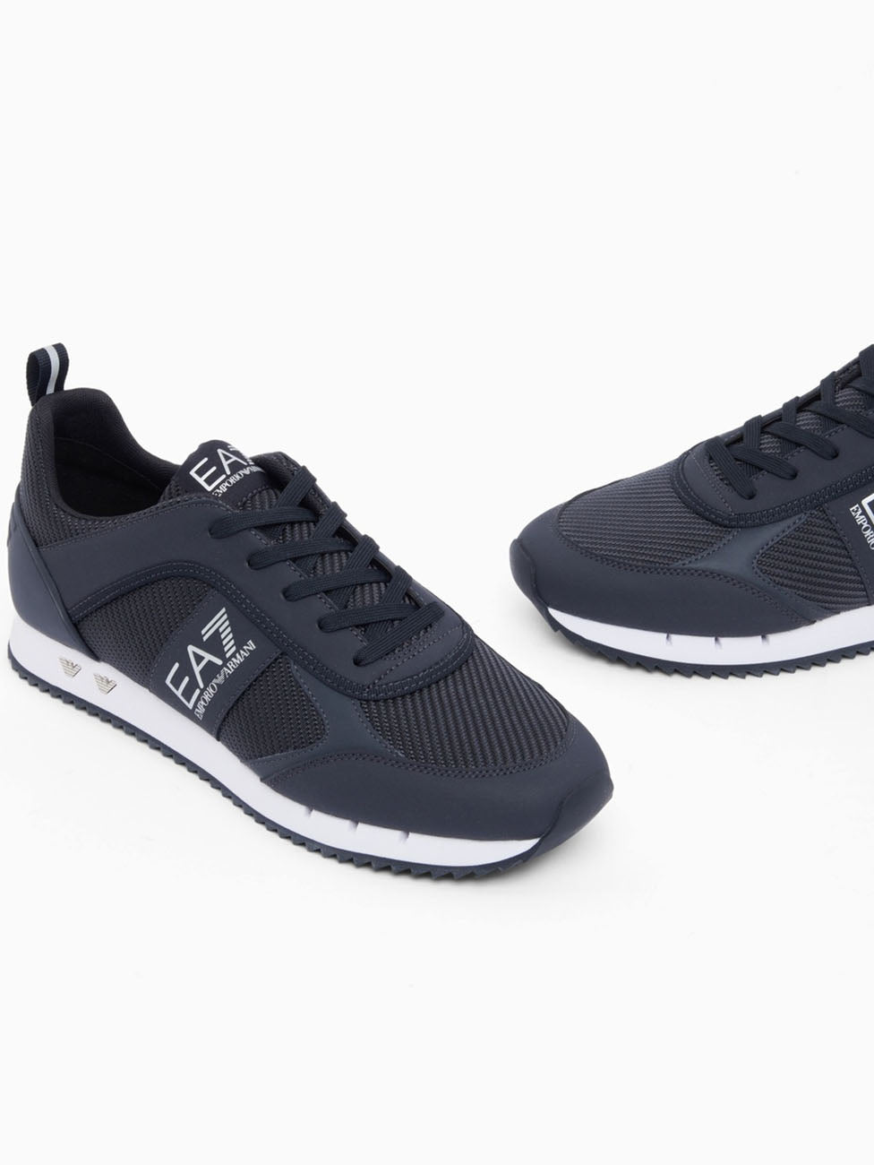 EA7 Dark Navy & White Carbon Mesh Sneakers
