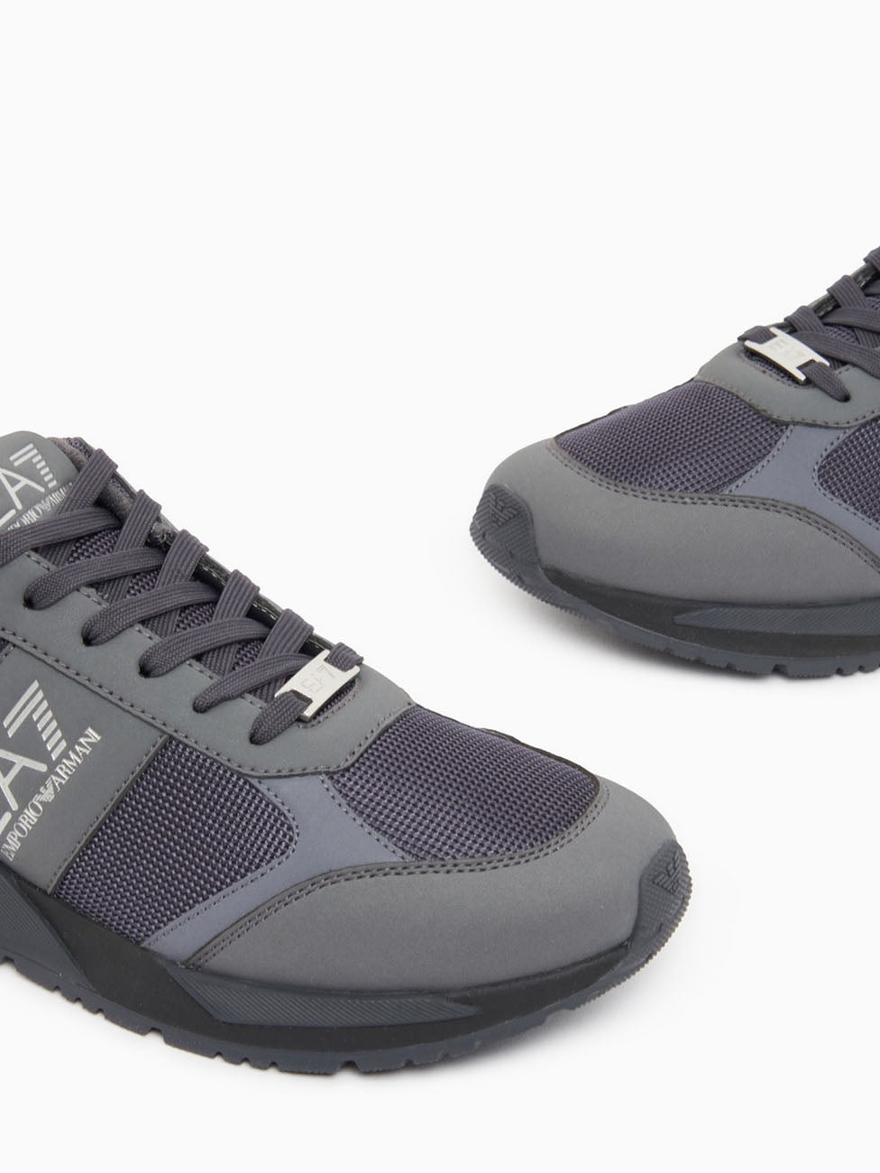 EA7 Asphalt, Silver & Black Evo Mesh Sneakers