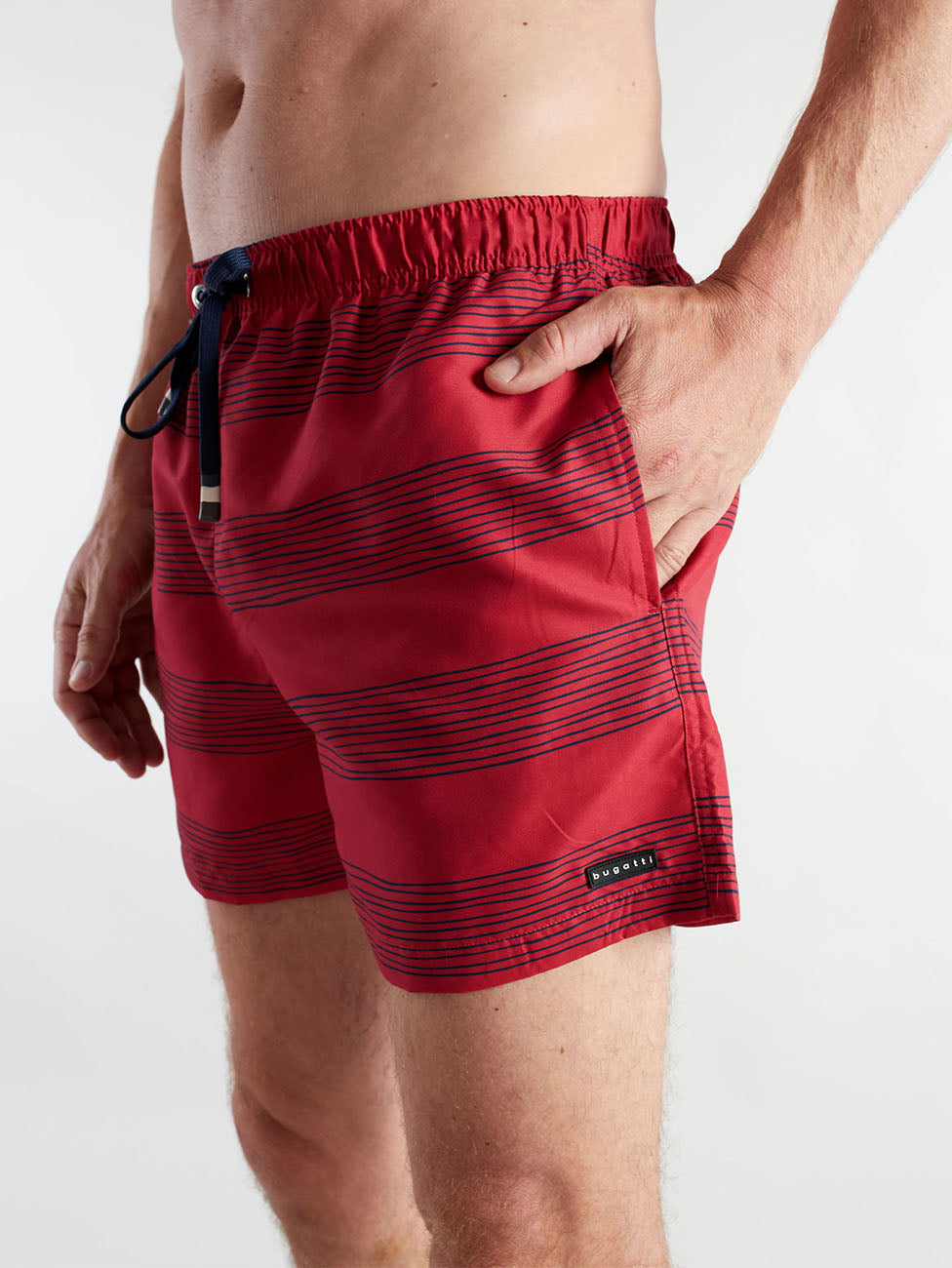 Bugatti Red Striped Swim Shorts