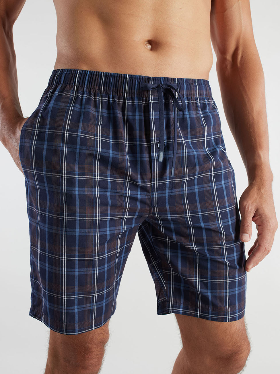 Bugatti Navy Check Lounge Bermuda Shorts