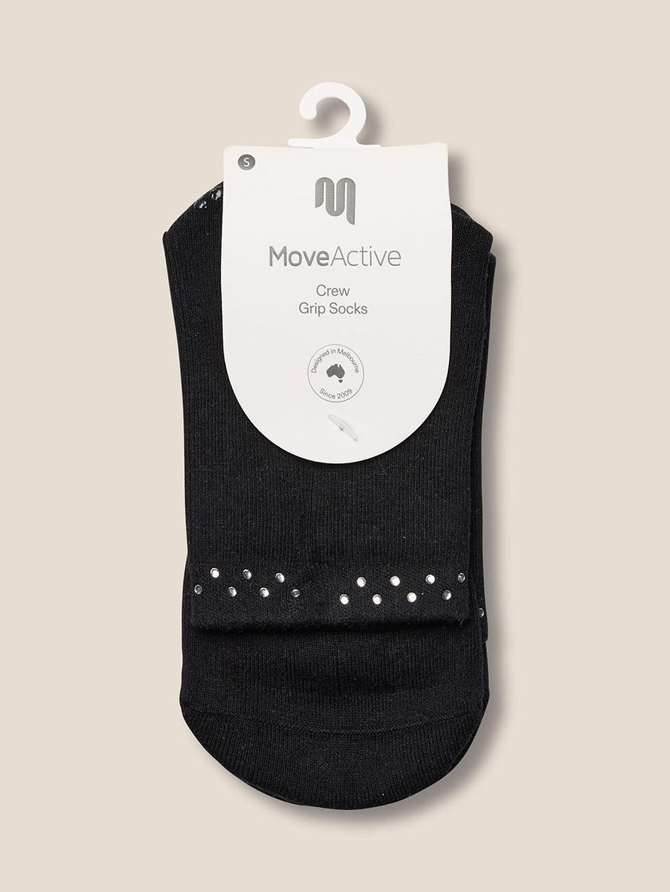 MoveActive Black  Crew Grip Socks