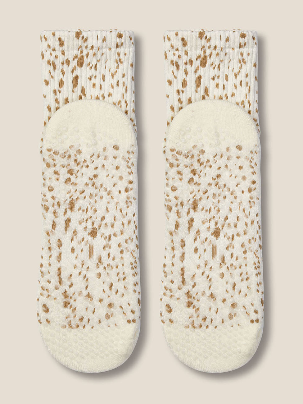 MoveActive Fawn Oat  Crew Grip Socks