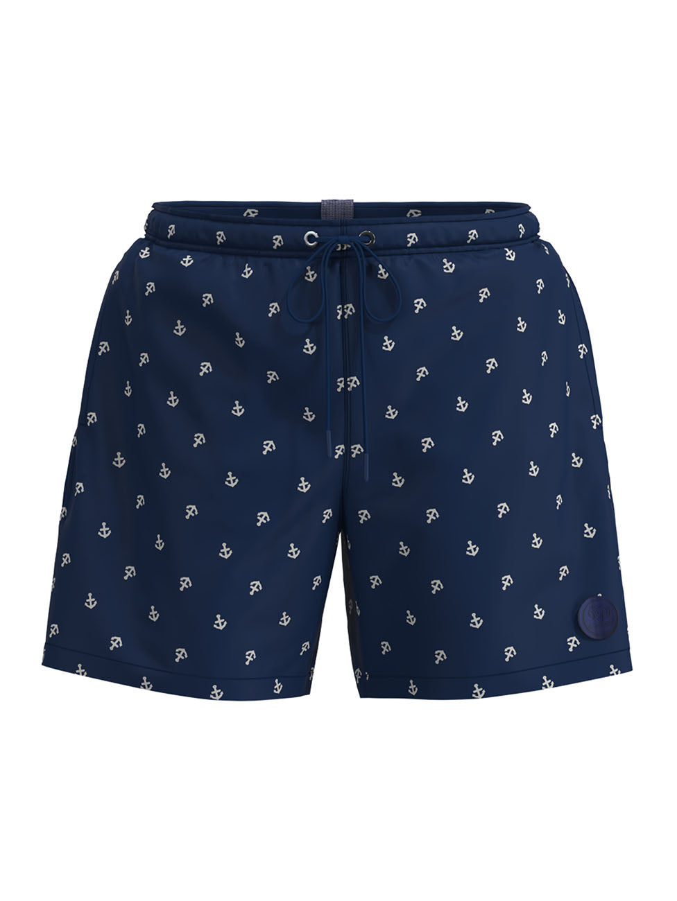 Ceceba Navy Anchor Print Beach Shorts