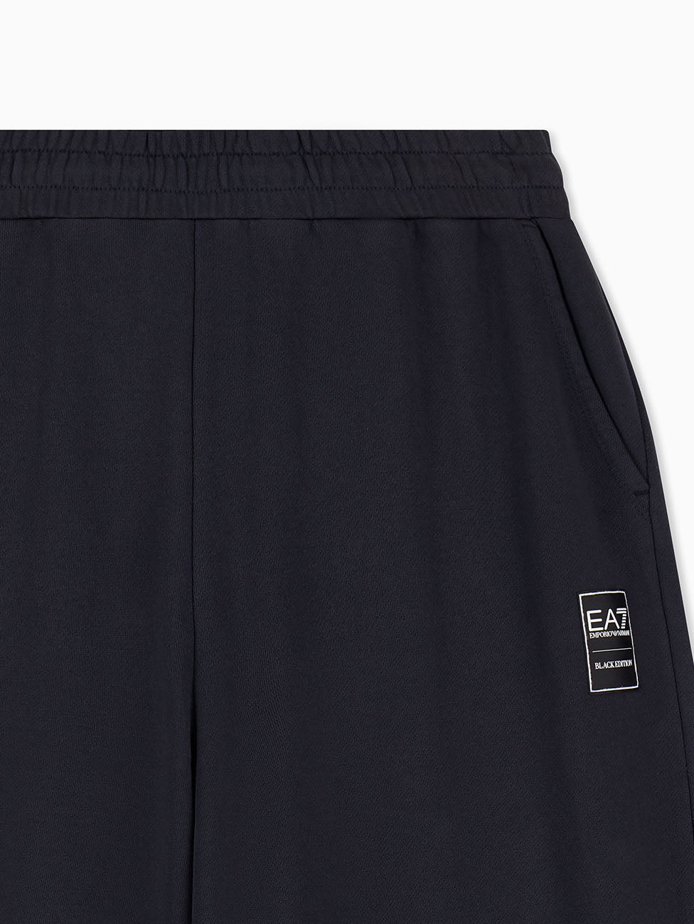 EA7 Black Oversized Cotton-Jersey Trousers