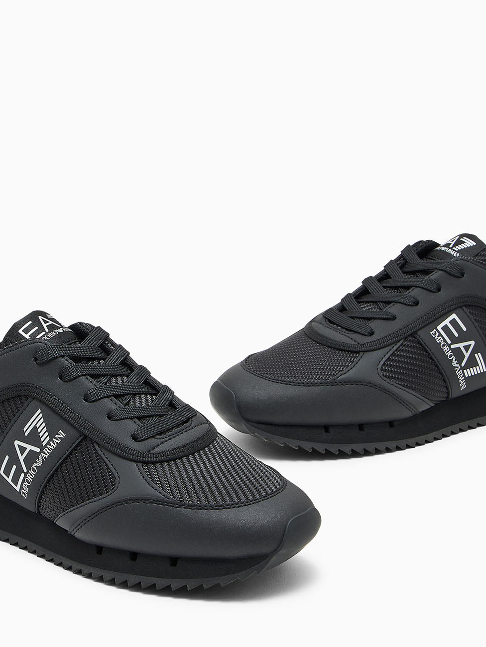 EA7 Triple Black & Silver Carbon Mesh Unisex Sneakers