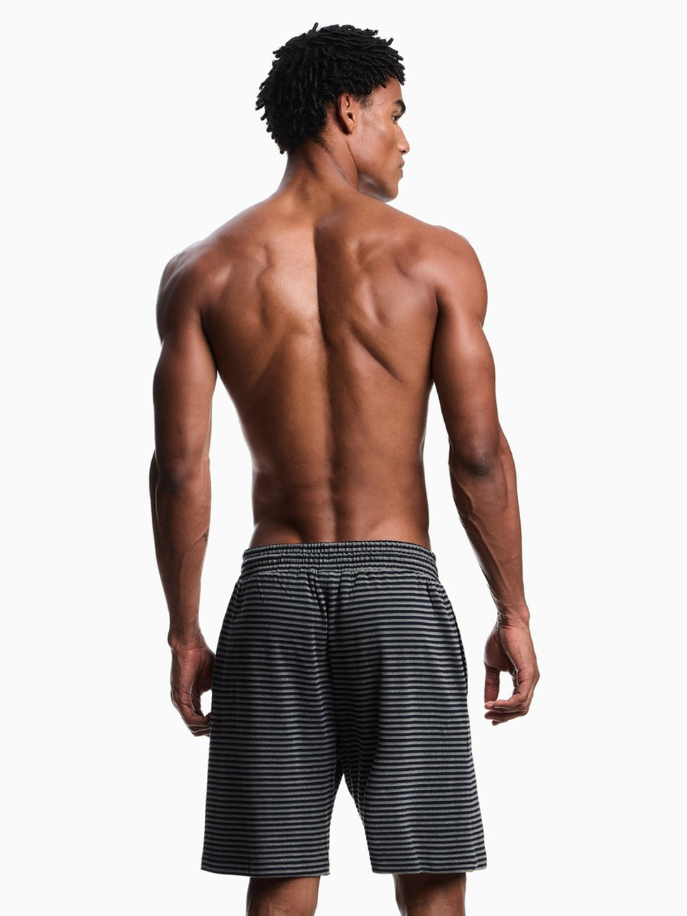Emporio Armani Striped Knit Cotton Bermuda Shorts