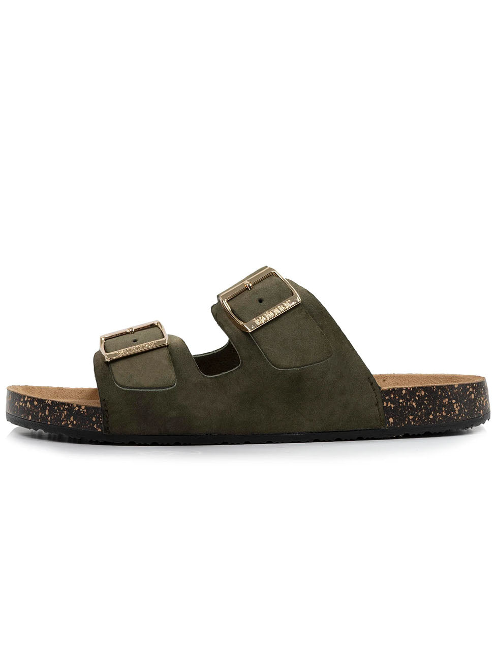 Isotoner Women's Double Strap Black Slippers