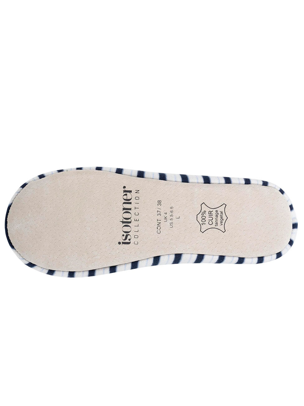Isotoner Blue Striped Ballerina Slippers