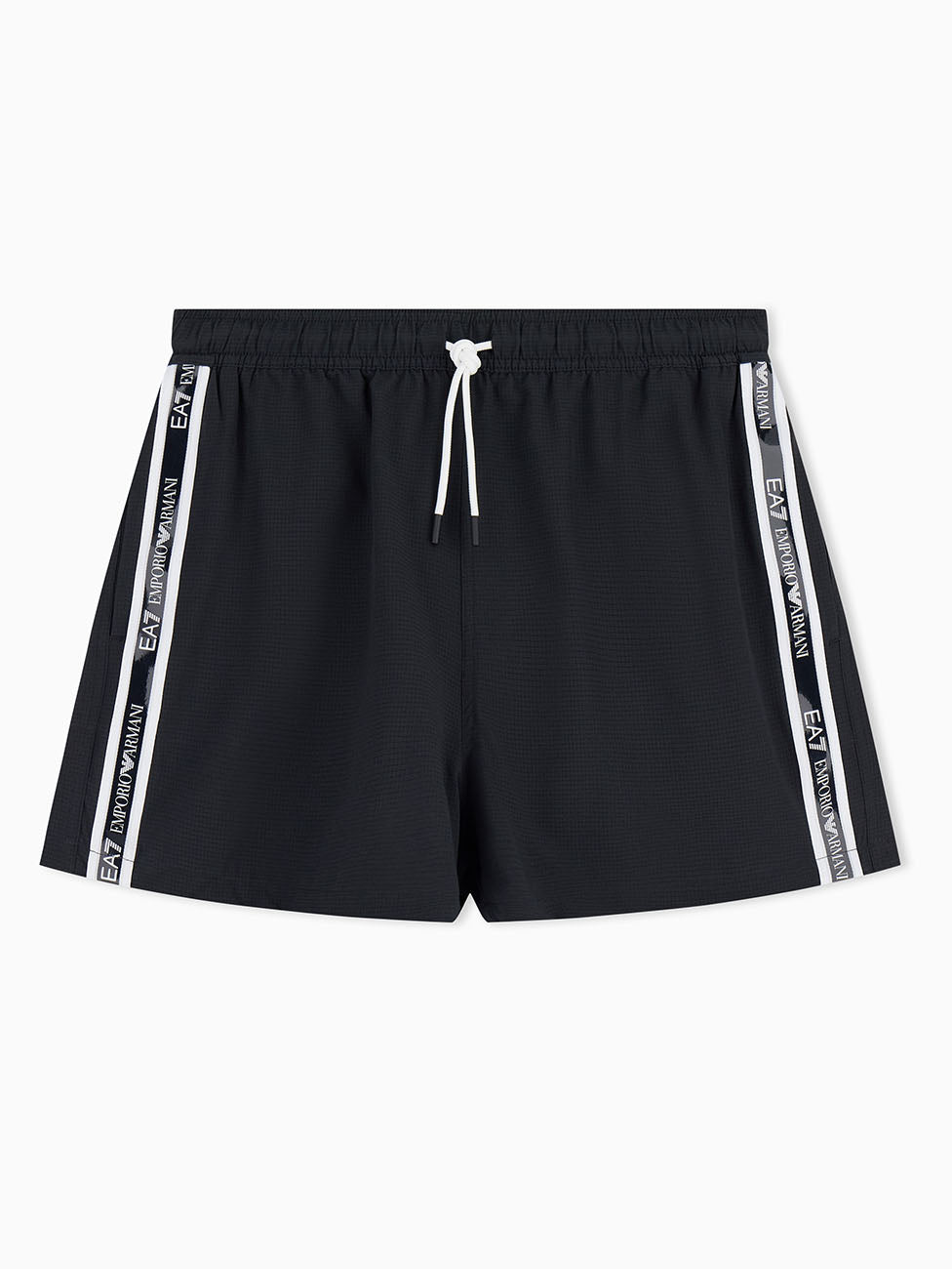 EA7 Black Logo Tape Swim Shorts