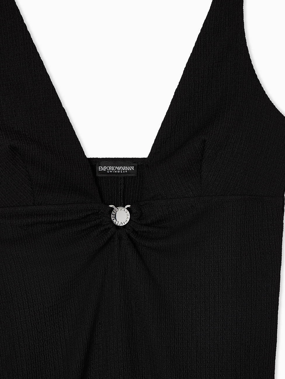 Emporio Armani Black Textured Lycra Beach Dress
