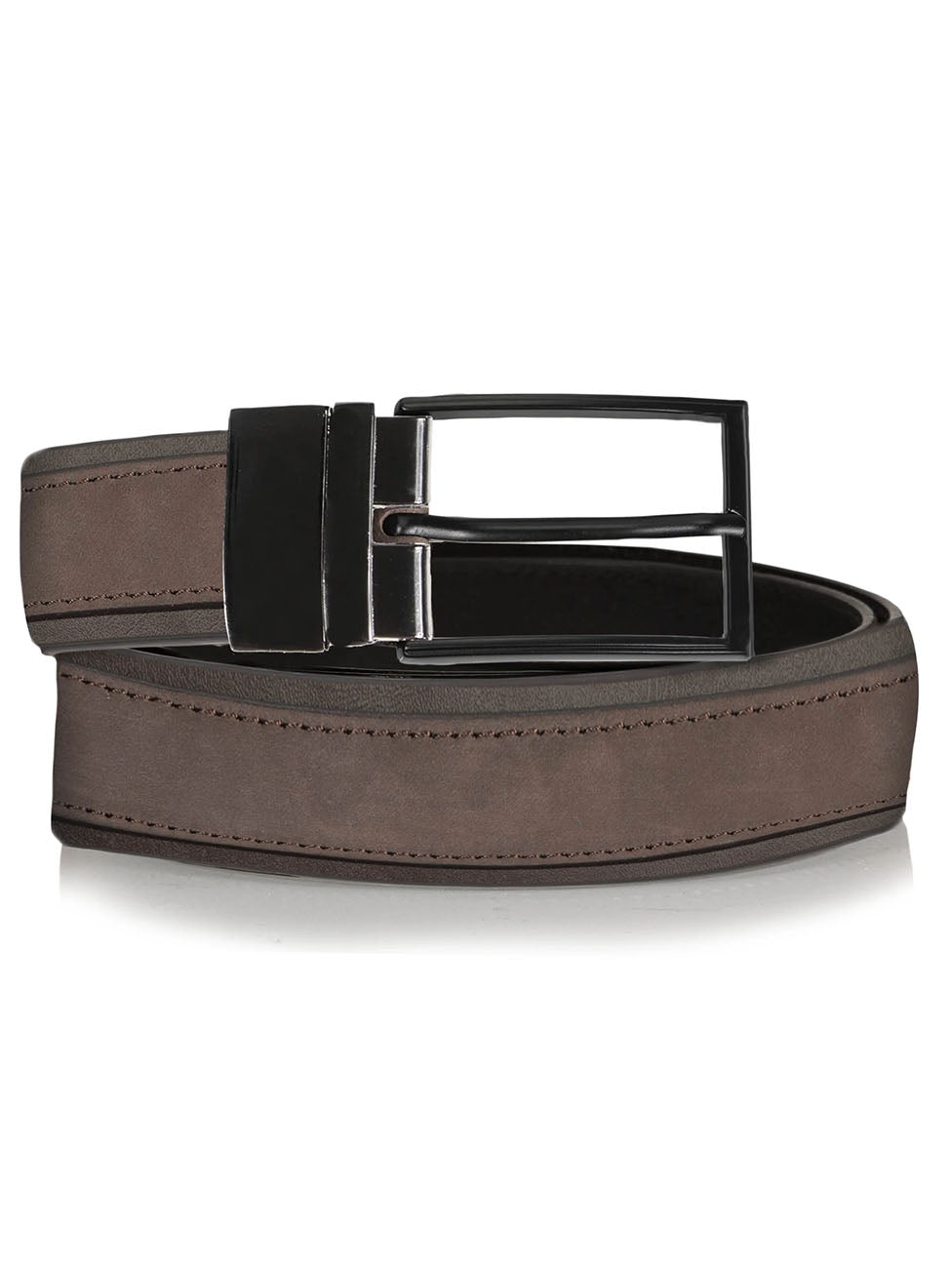 Isotoner Black/Brown Two-Tone Men's Leather Belt