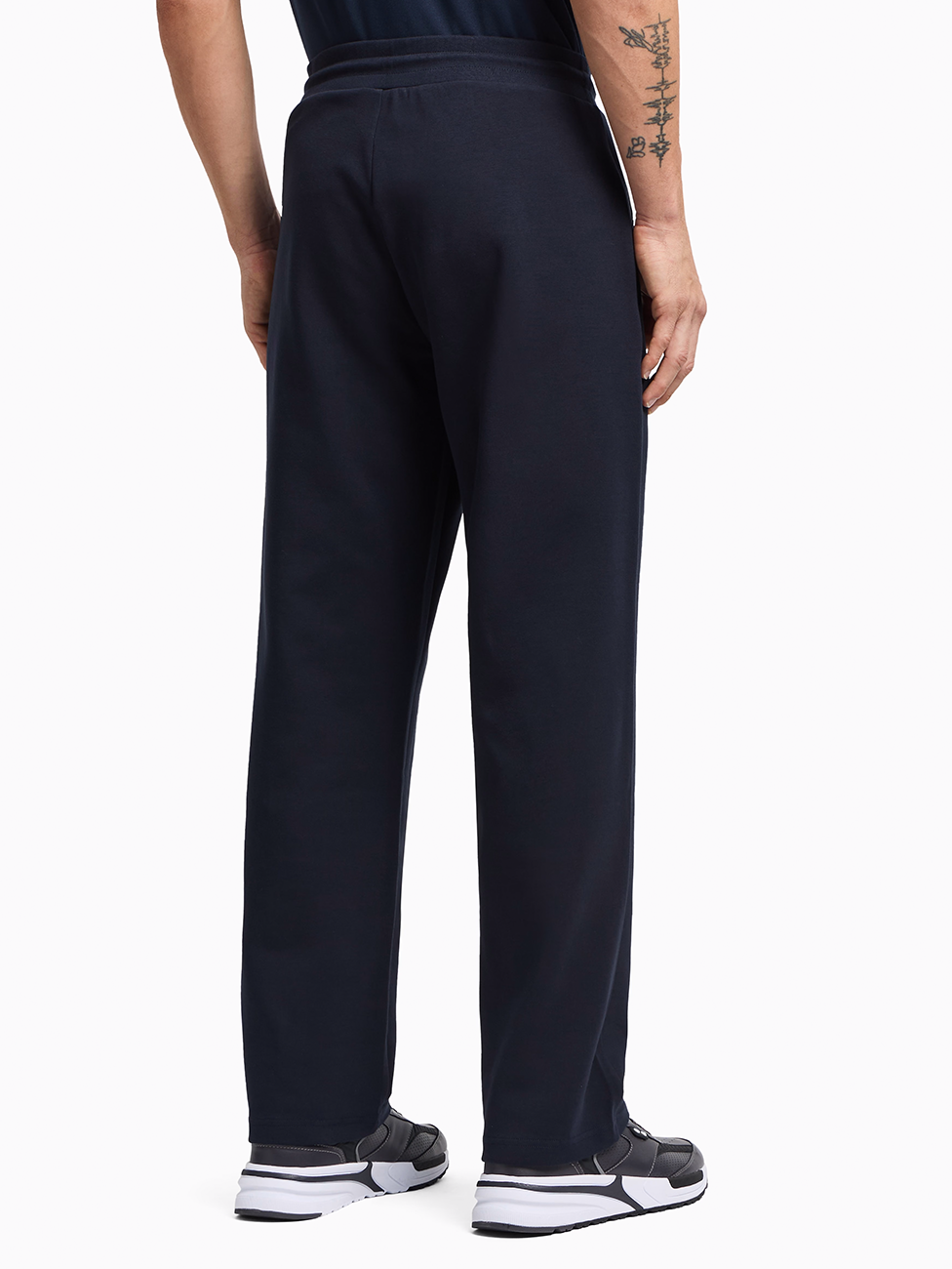 EA7 Lux Identity Cotton-Blend Interlock Trousers
