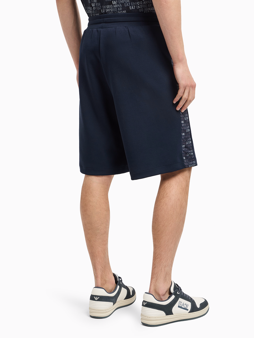 EA7 Logo Series Cotton-Blend Bermuda Shorts