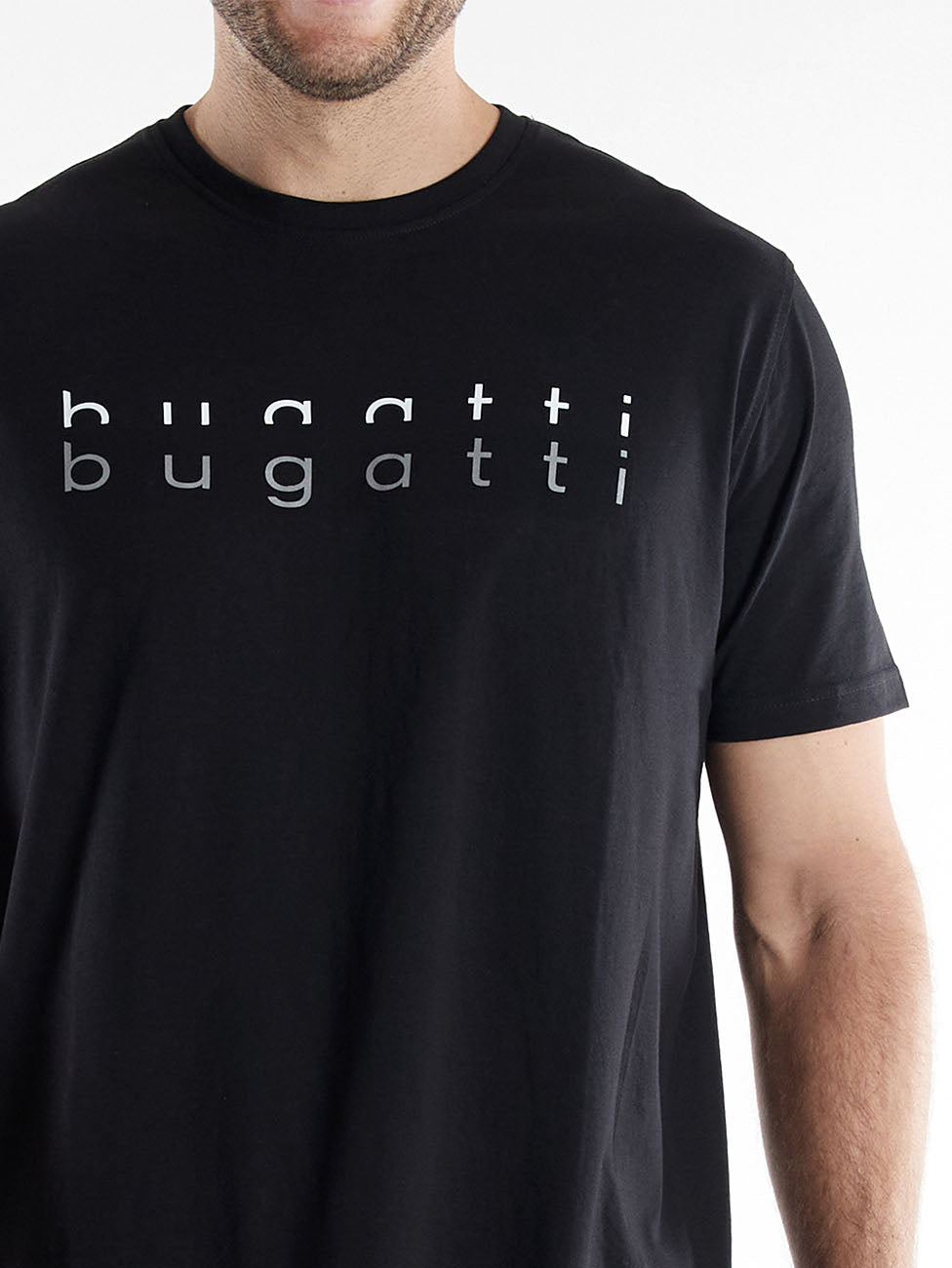 Bugatti Black Logo Crew Neck T-Shirt