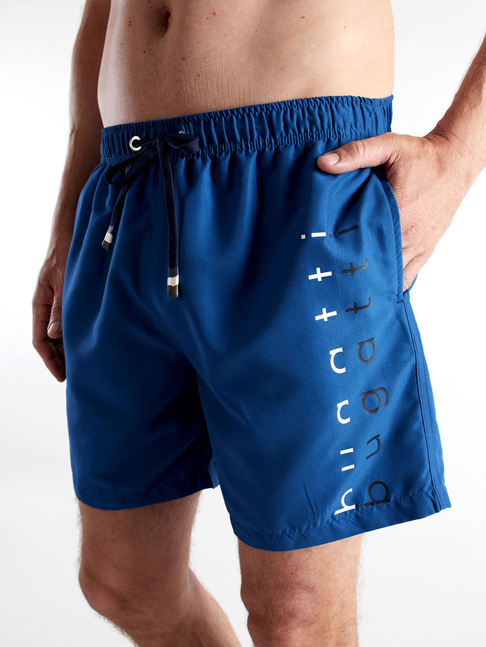 Bugatti Blue Logo Print Beach Shorts