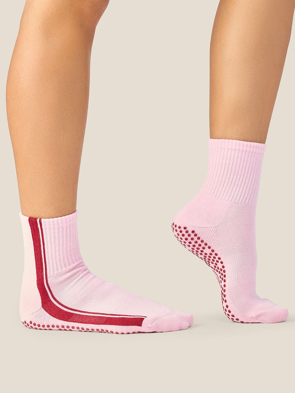 MoveActive Racer Pink  Crew Grip Socks