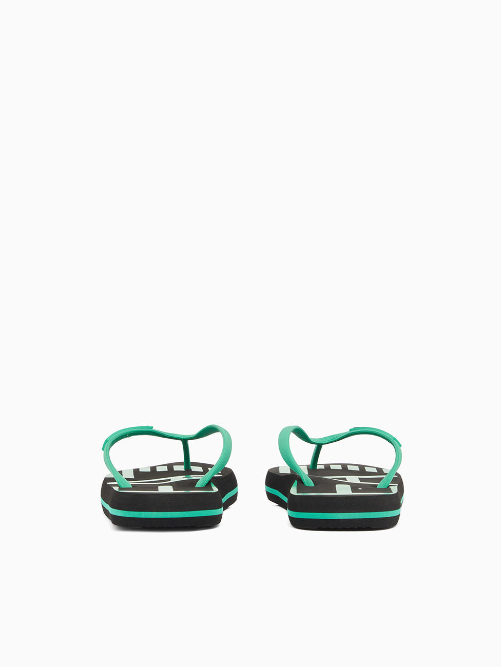 EA7 Holly Green Oversize Logo Flip Flops