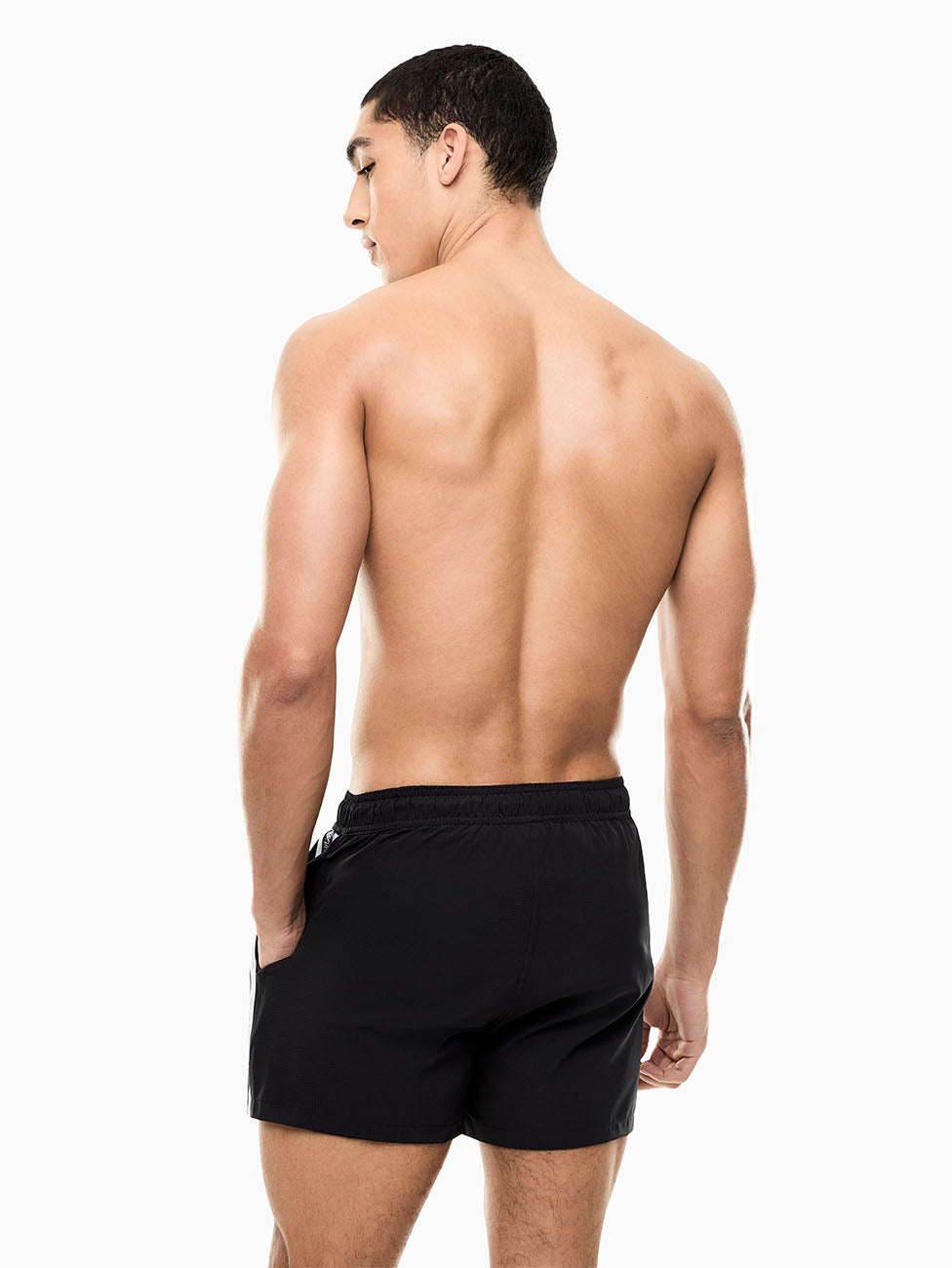 EA7 Black Logo Tape Swim Shorts