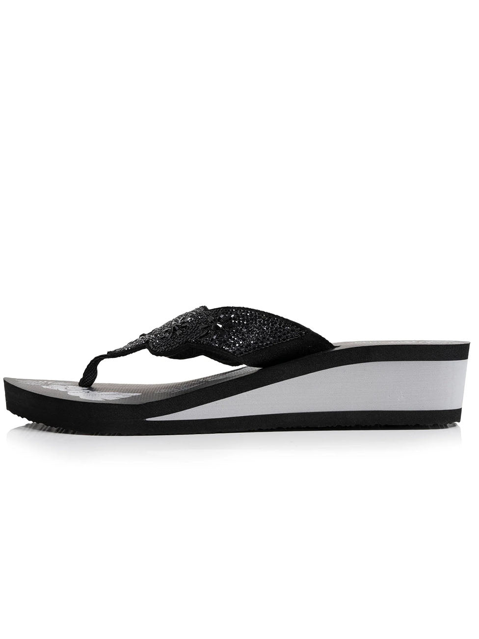 Isotoner Black Pearl-Heeled Women's Flip-flops