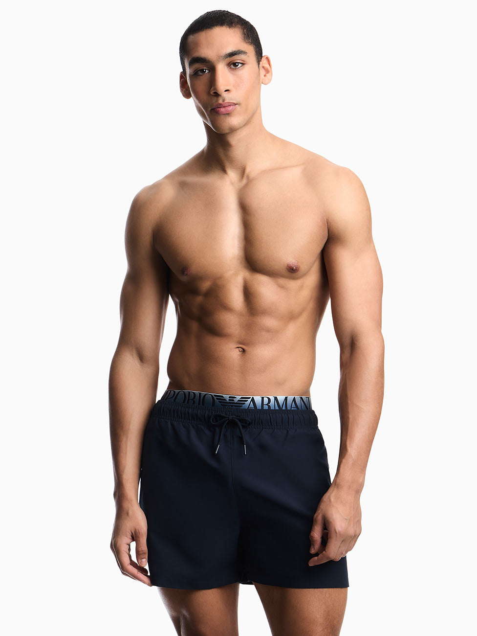 Emporio Armani Waistband Logo Beach Shorts