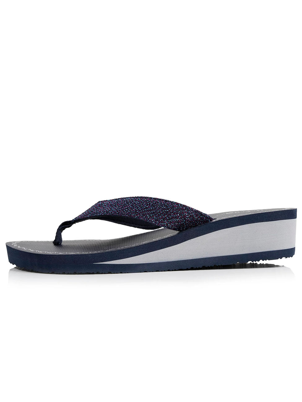 Isotoner Navy Pearl-Heeled Women's Flip-flops