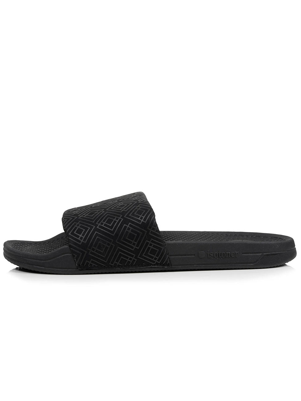 Isotoner Black Men's Logo Slide Mules