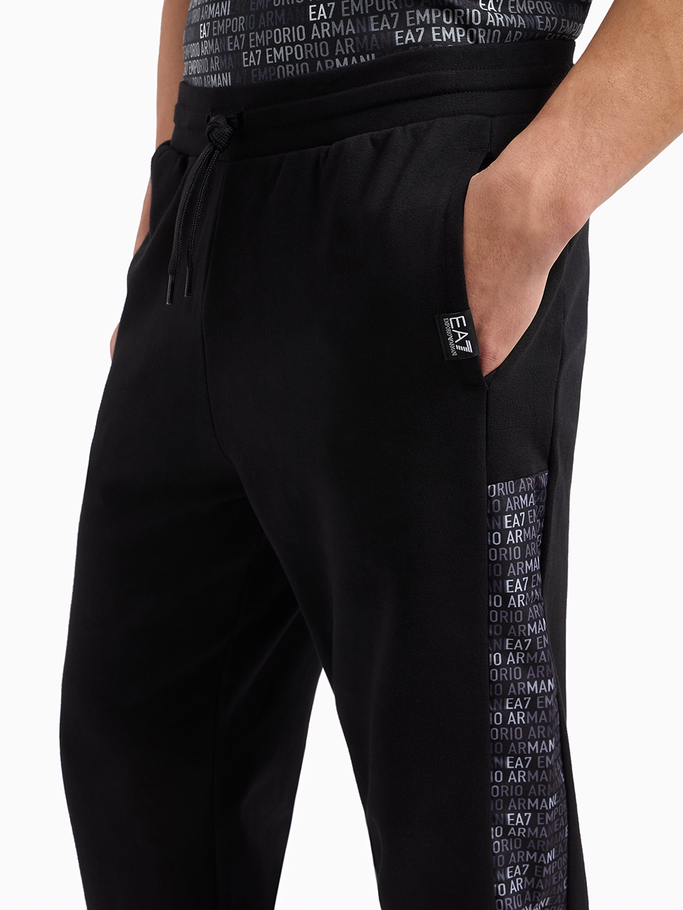 EA7 Cotton-Blend Logo Series Pants