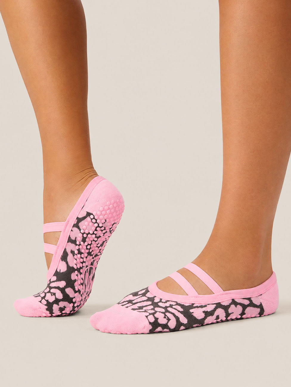 MoveActive Cheetah Pink  Ballet Grip Socks