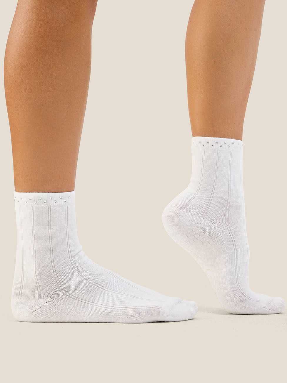 MoveActive Ivory  Crew Grip Socks