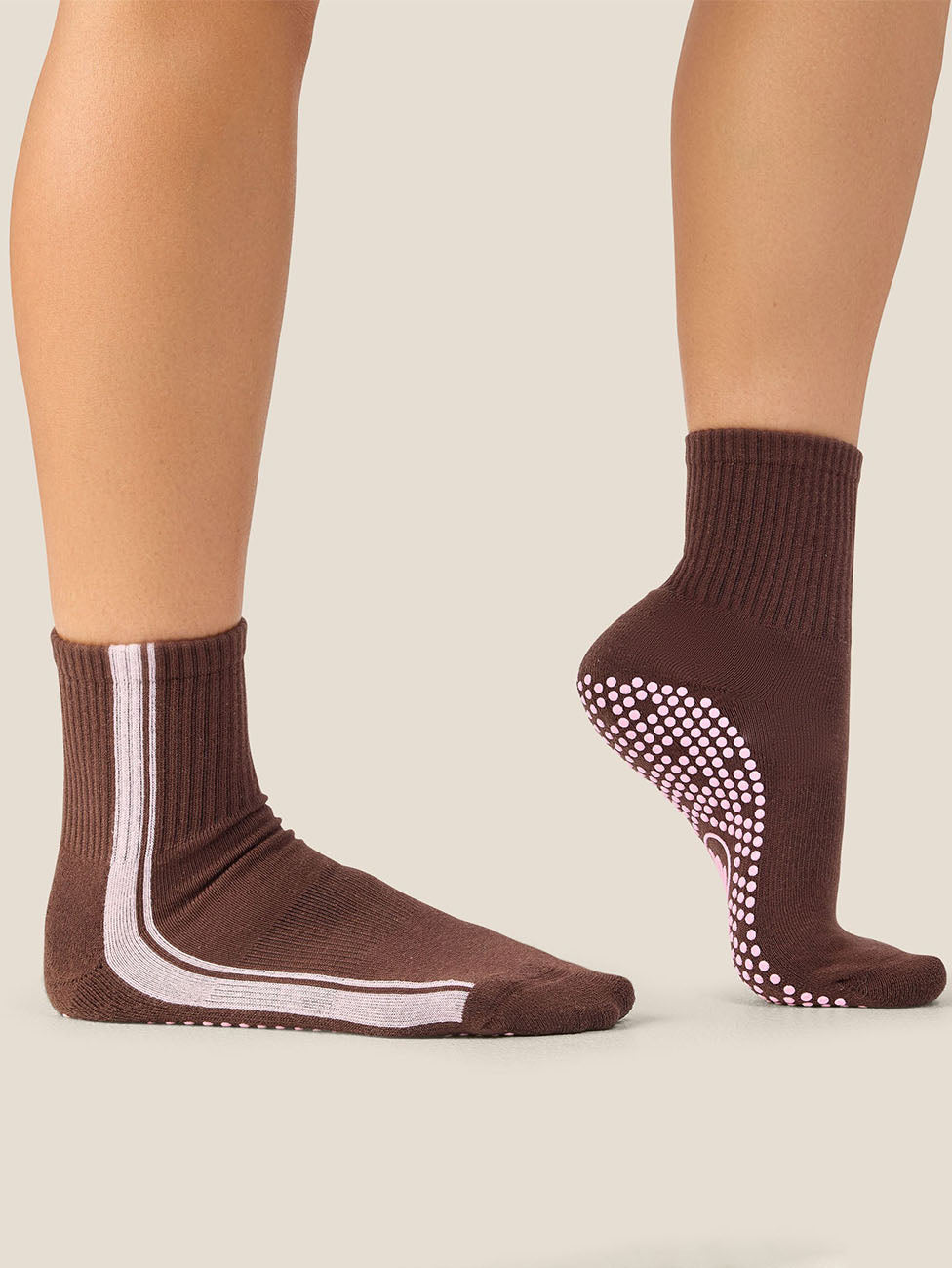 MoveActive Racer Espresso  Crew Grip Socks
