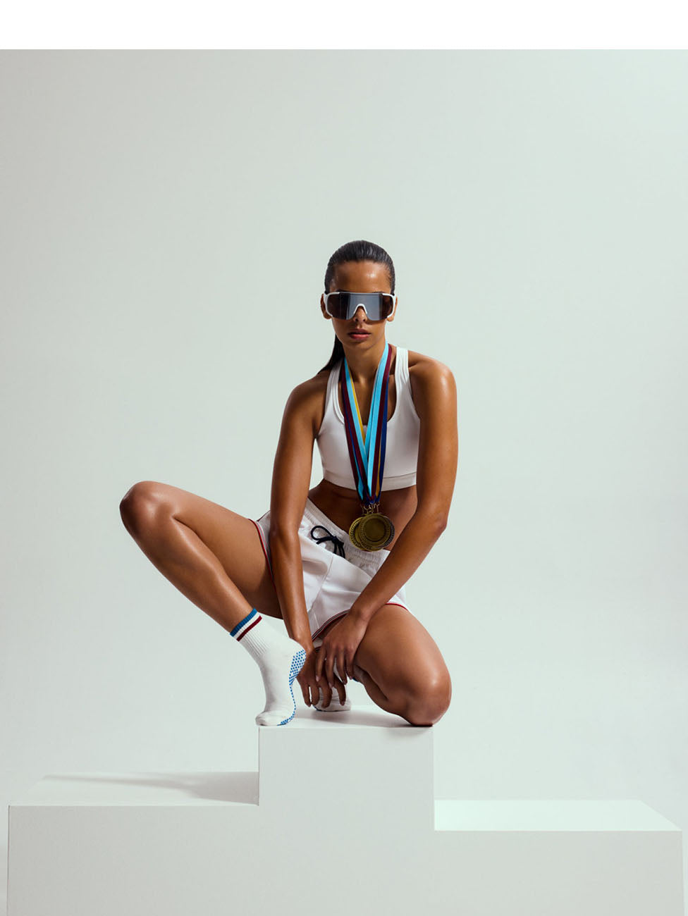 MoveActive Track Ivory  Crew Grip Socks