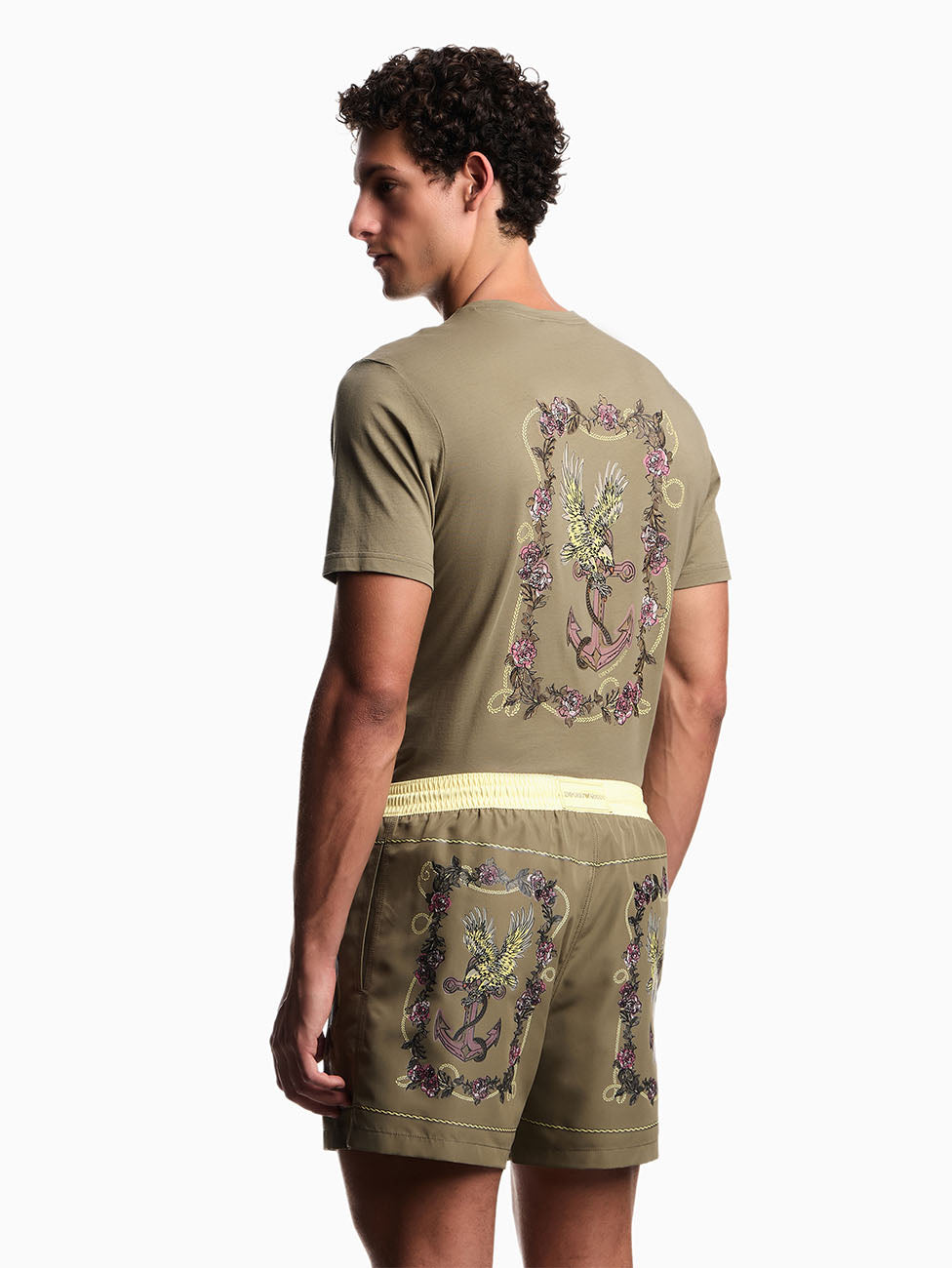Emporio Armani Cards Print Beach Shorts