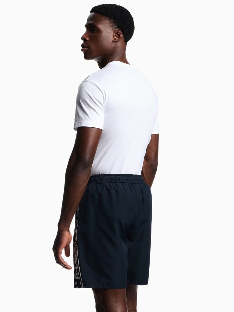 Emporio Armani Embroidered Logo Beach Shorts