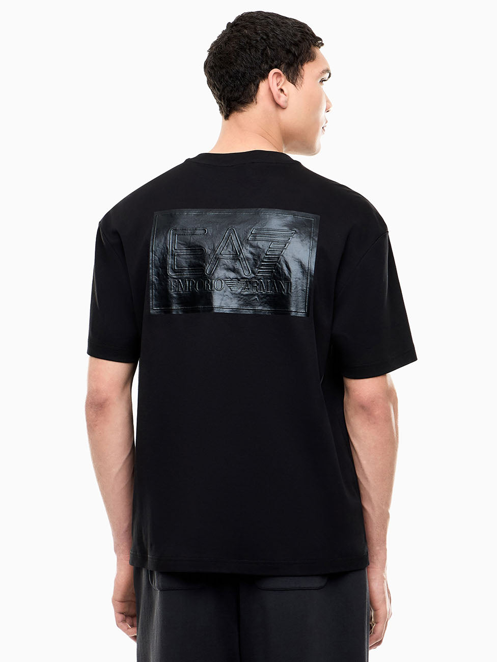 EA7 Black Cotton-Jersey T-Shirt