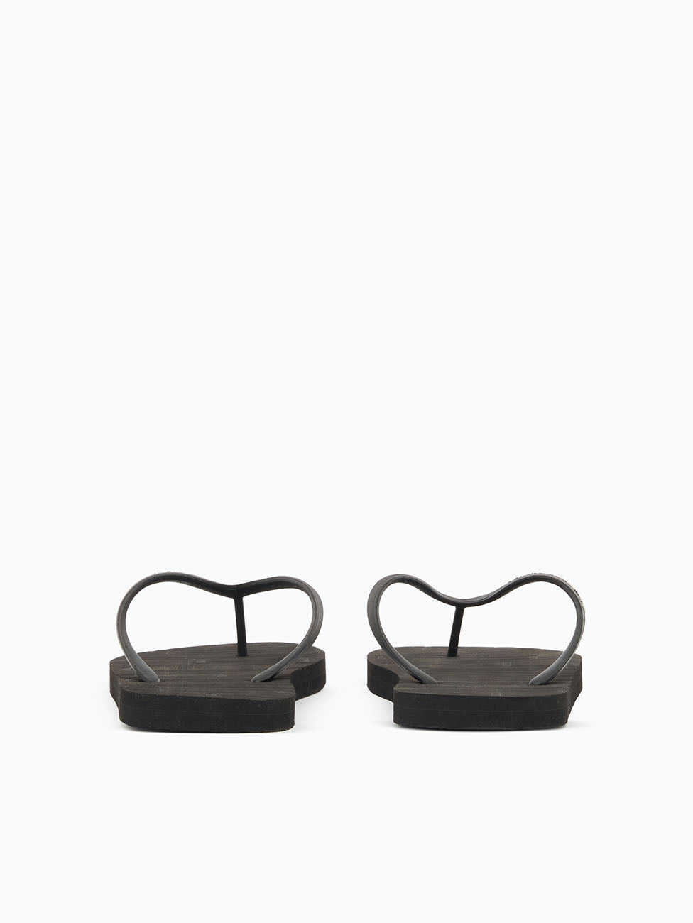 Emporio Armani Black & White Rubber Flip Flops