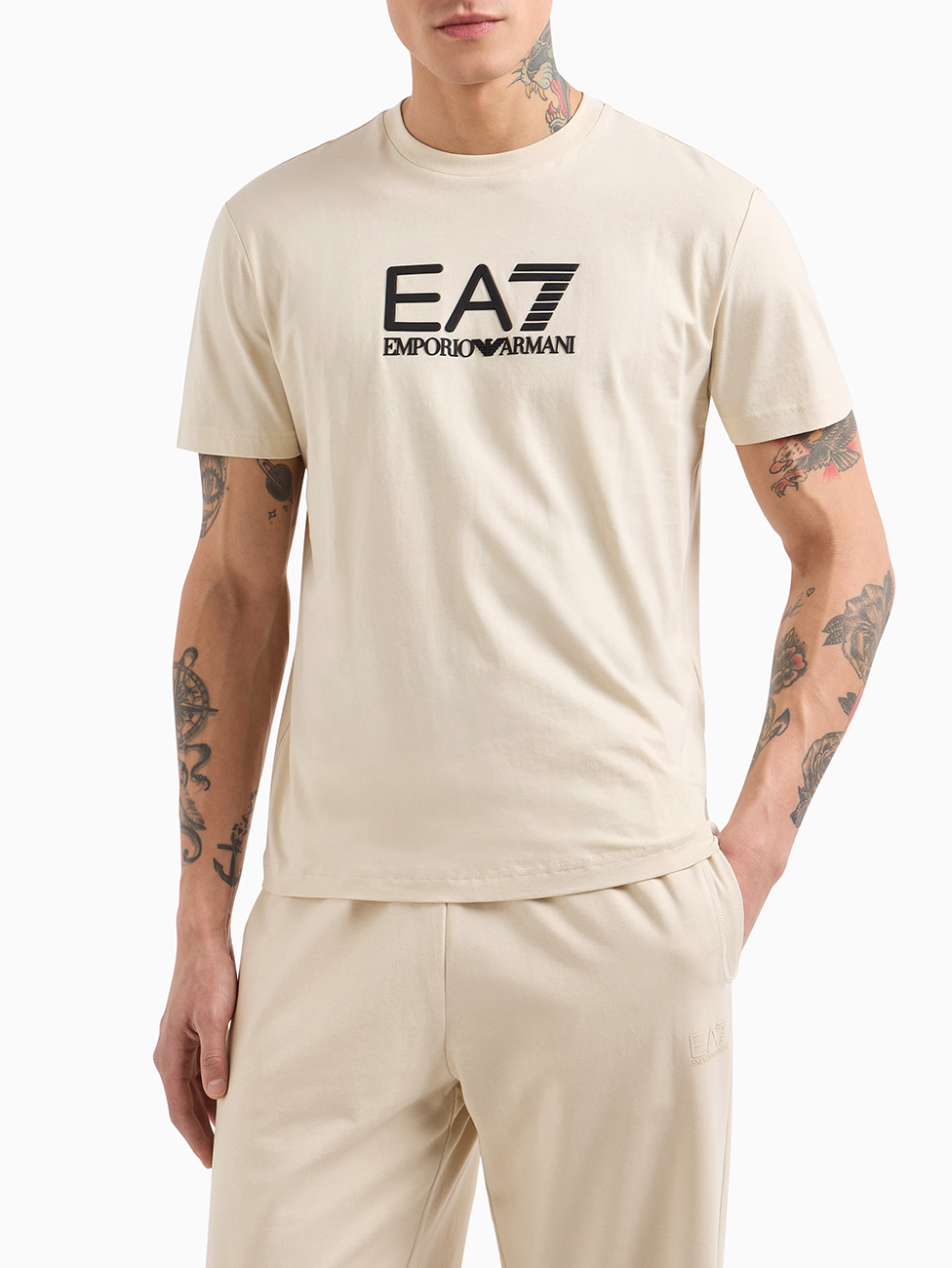 EA7 Visibility Cotton Crew-Neck T-Shirt