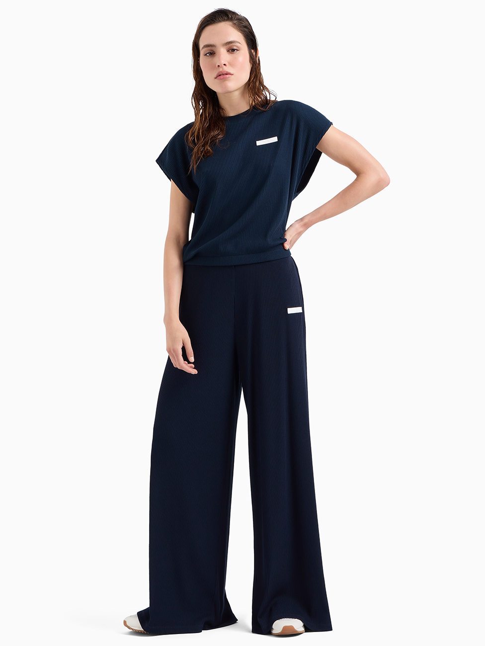 EA7 Costa Smeralda Stretch-Cotton Wide-Leg Trousers