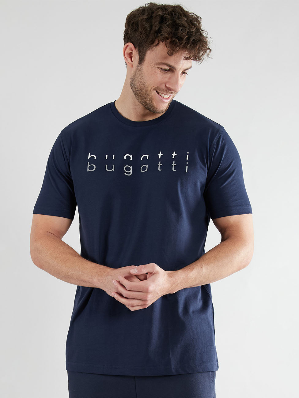 Bugatti Blue Logo Crew Neck T-Shirt